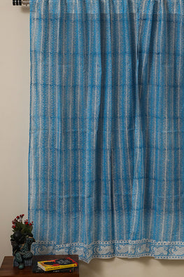 Sootisyahi 'Sky Weed' Handblock Printed Voile Cotton Curtain