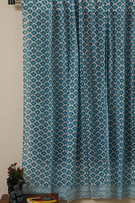 Sootisyahi 'Ambar' Handblock Printed Voile Cotton Curtain