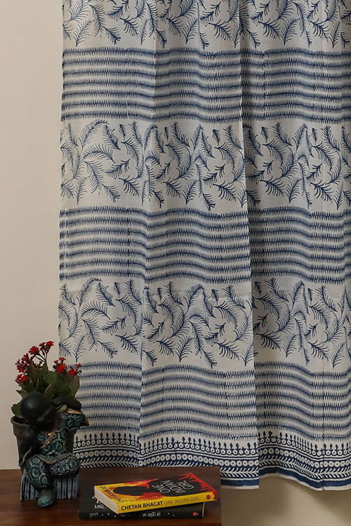 Sootisyahi 'Sky Weed' Handblock Printed Voile Cotton Curtain-59