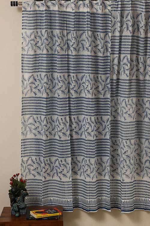 Sootisyahi 'Sky Weed' Handblock Printed Voile Cotton Curtain-59