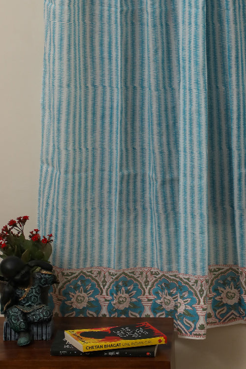 Sootisyahi 'Ambar' Handblock Printed Voile Cotton Curtain-60