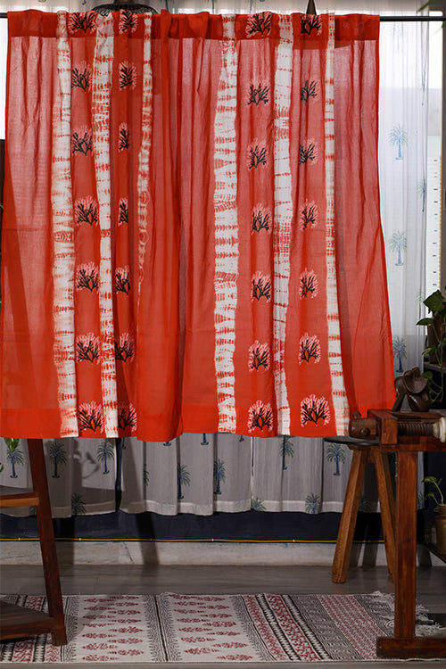 SootiSyahi 'Madhuban' Handblock Printed Cotton WindowCurtain