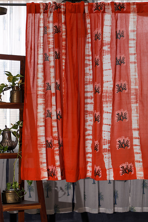 SootiSyahi 'Madhuban' Handblock Printed Cotton WindowCurtain