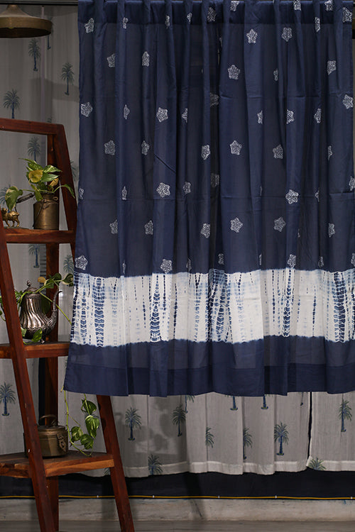 SootiSyahi 'Yellow Dreams' Handblock Printed Cotton WindowCurtain