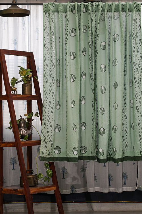 SootiSyahi 'Pastel Dreams' Handblock Printed Cotton WindowCurtain