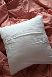 Okhai 'Home' Applique Mirror Work Pure Cotton Cushion Cover (White)