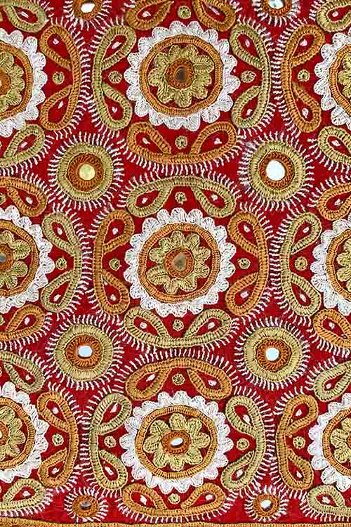 Shrujan ‘Zaya’ 40cm X 40cm Earthen Toned Hand Embroidered Handloom Cotton Cushion Cover Pair