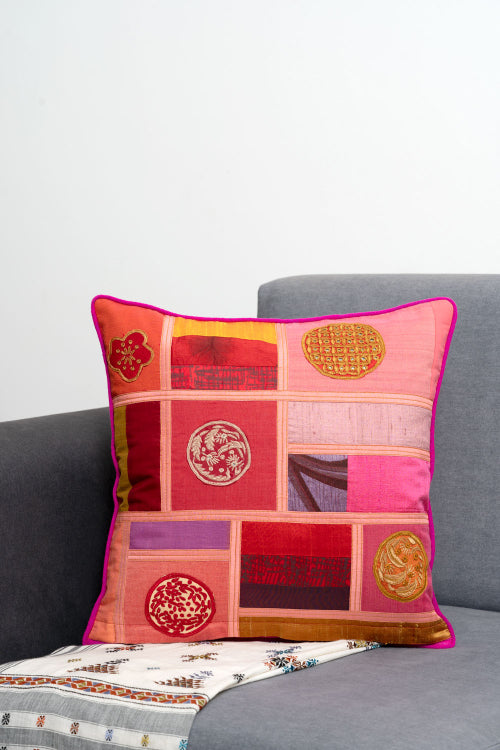 Shrujan Pakko Hand Embroidered Cushion Cover