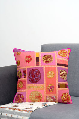 Shrujan Pakko Hand Embroidered Cushion Cover