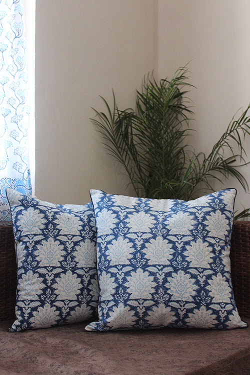 Sootisyahi 'Ambar' Handblock Printed Cotton Cushion Cover Set