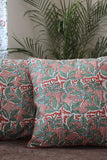 Sootisyahi 'Floral Blossom' Handblock Printed Cotton Cushion Cover Set-45
