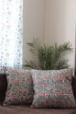 Sootisyahi 'Floral Blossom' Handblock Printed Cotton Cushion Cover Set-45
