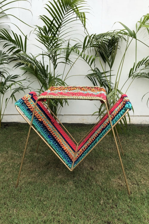 Sirohi Newspaper Jute & Textile Tray Table