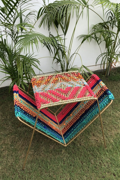 Sirohi Newspaper Jute & Textile Tray Table
