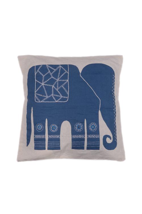 Okhai 'Chandaka' Applique Hand Embroidered Cotton Cushion Cover