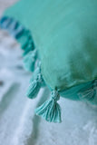 Okhai 'Fairstar' Tassel Work Modal Silk Cushion Cover