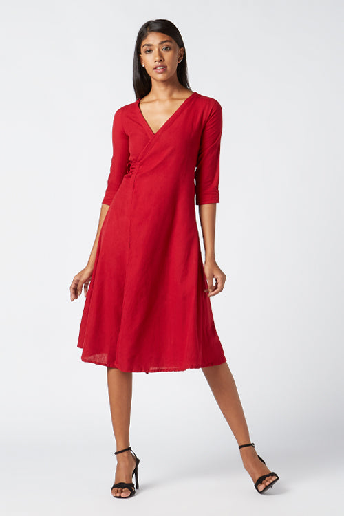Okhai 'Heart' Cotton Handloom Wrap Dress