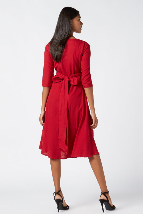 Okhai 'Heart' Cotton Handloom Wrap Dress