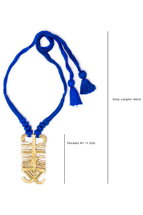 Miharu Brass Thread Matinee Necklace D11a