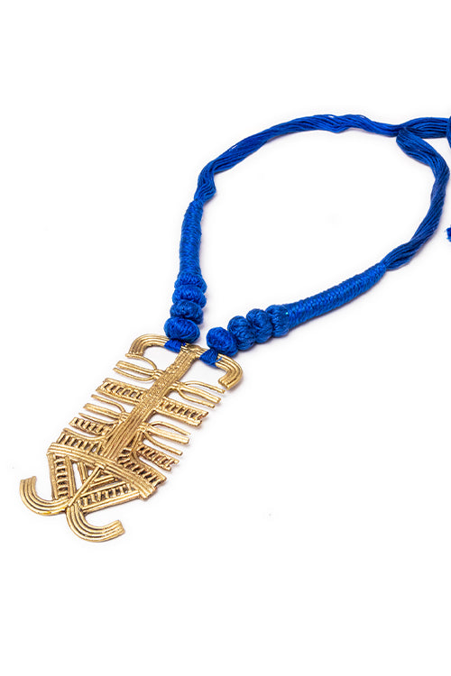 Miharu Brass Thread Matinee Necklace D11a