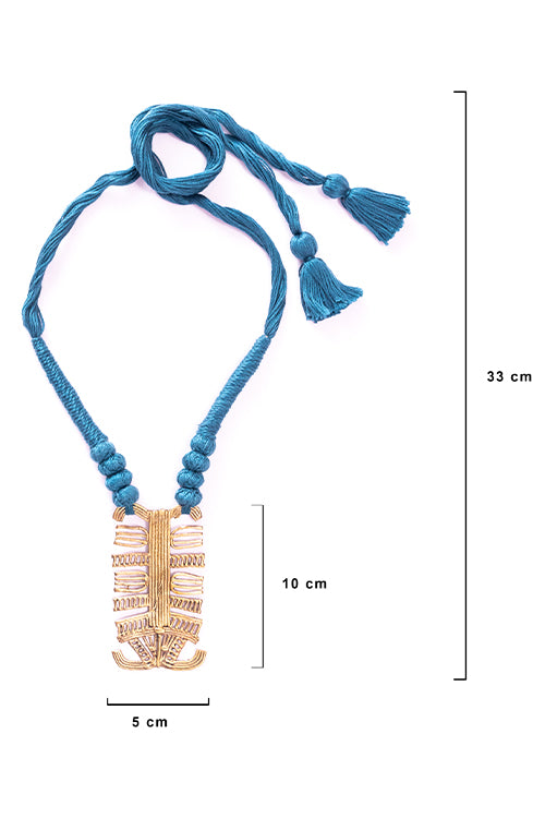 Miharu Brass Thread Matinee Necklace D11b
