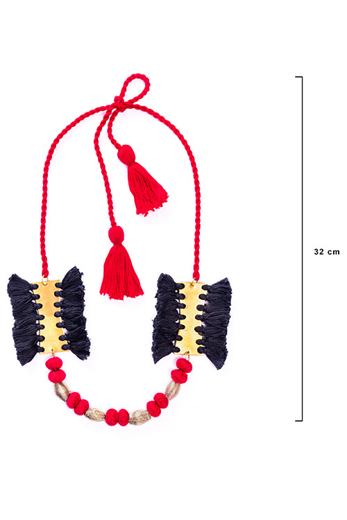 Miharu Brass Thread Matinee Necklace D35a
