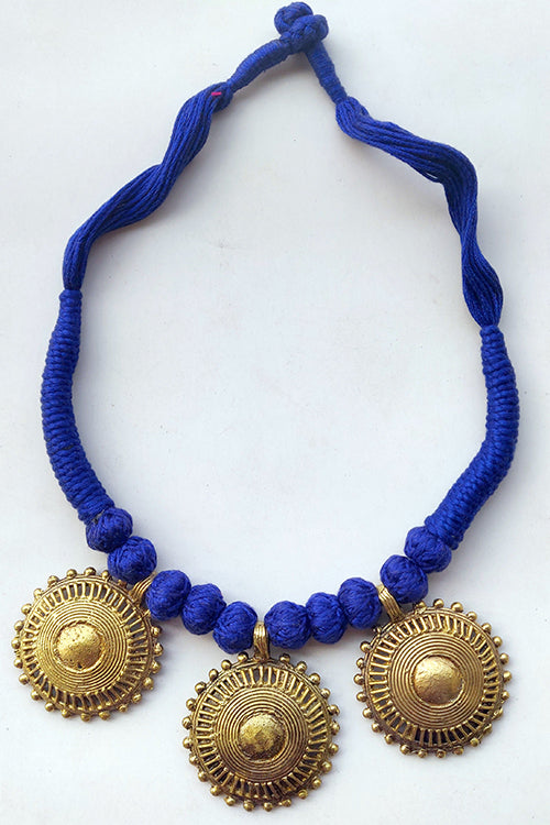 Miharu Brass Thread Choker Necklace D53c