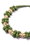 Miharu Sap-Green Brass Thread Choker Necklace D61d