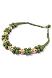 Miharu Sap-Green Brass Thread Choker Necklace D61d