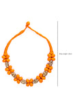 Miharu Orange Brass Thread Choker Necklace D61e