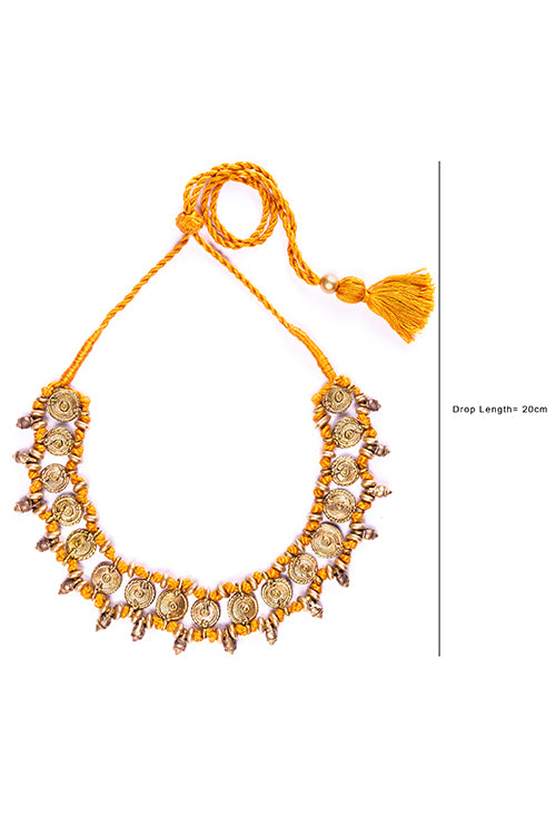 Miharu Brass Thread Choker Necklace D83b
