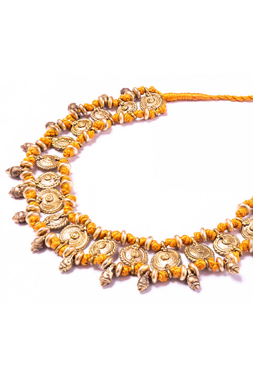 Miharu Brass Thread Choker Necklace D83b