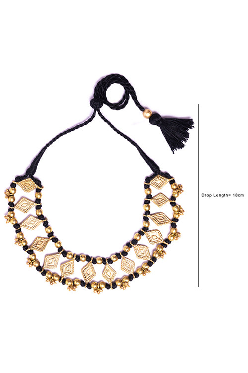 Miharu Brass Thread Choker Necklace D85b