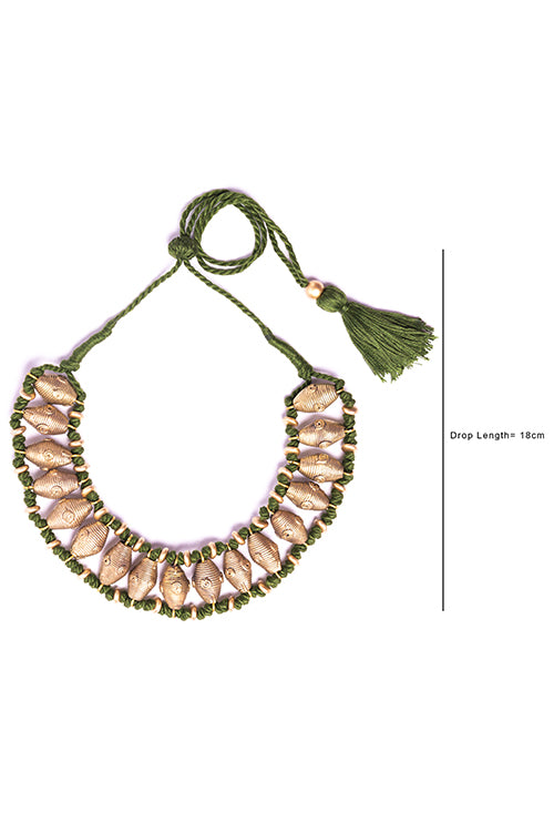 Miharu Brass Thread Choker Necklace D86