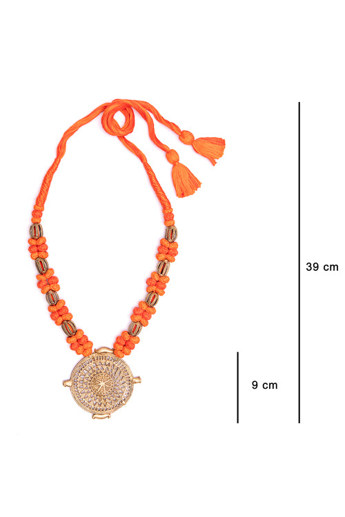 Miharu Brass Thread Matinee Necklace D8a