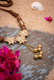 Miharu Lotus Drop Golden Ball Necklace D90b