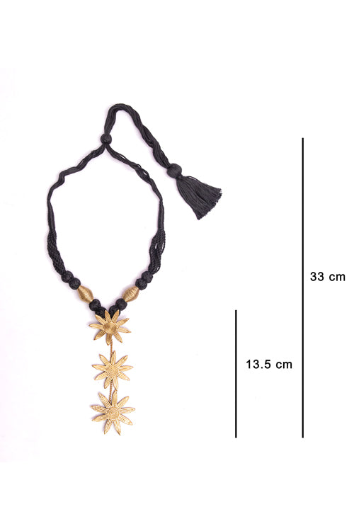 Miharu Dhokra Flower Thread Necklace D94