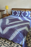 Buy Okhai Bleu Tie Dye Pure Cotton Bed Cover Online