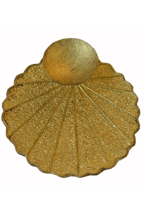 Miharu Dhokra Lotus Leaf Candle Stand