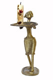 Miharu Dhokra Standing Tribal Lady Candle Stand