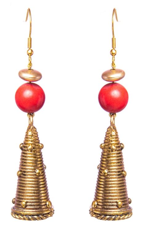 Miharu Gold Tone Cone Earrings