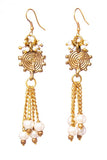 Miharu Gold Brass Tribal Pearl earrings
