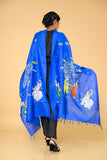 Pattachitra Handpainted Munga Silk  "Tranquil" Dupatta