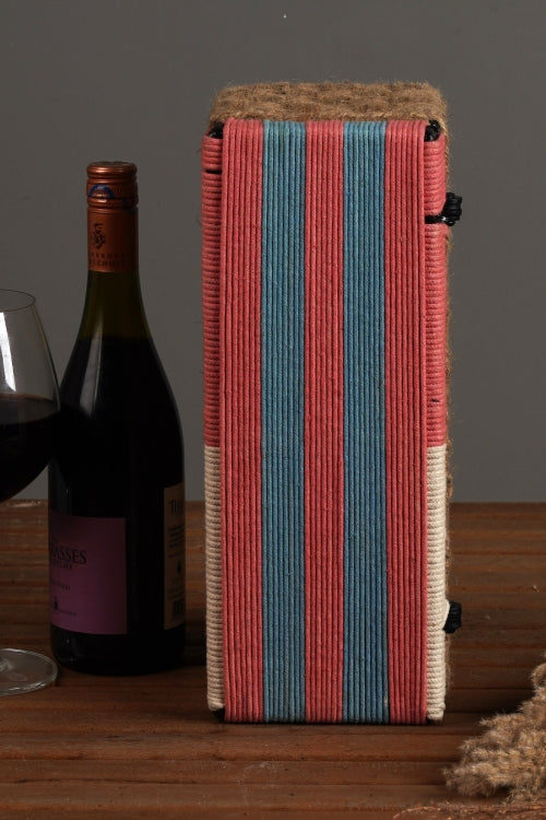 Sirohi Pastel Pink And Natural Jute Brick Wine Box