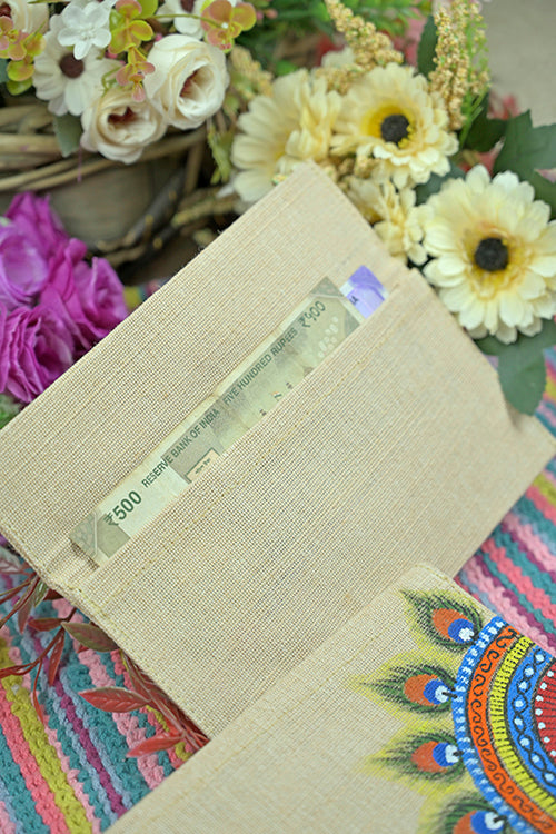 Jute Hanpainted Panchi Envelope - Set Of 4