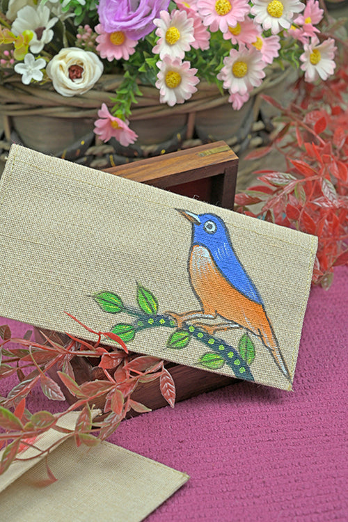 Diorama Designs Jute Hanpainted Panchi Envelope - Set Of 4