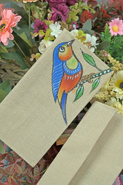 Diorama Designs Jute Hanpainted Chidiya Envelope - Set Of 4
