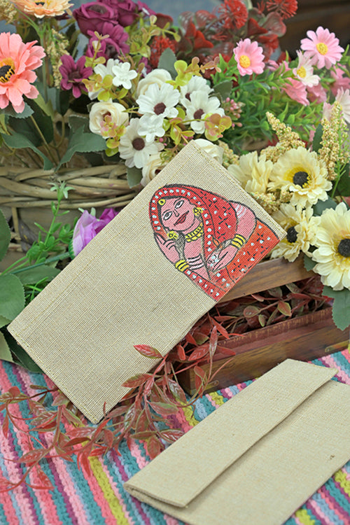 Diorama Designs Jute Hanpainted Art Envelope - Set Of 4