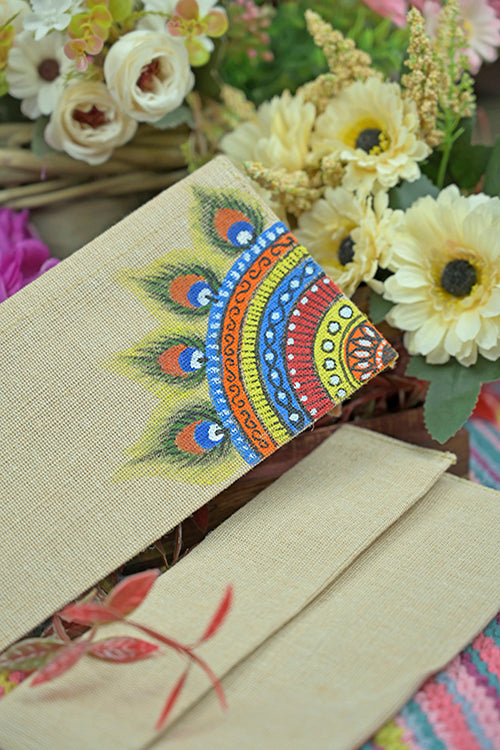 Diorama Designs Jute Hanpainted Art Envelope - Set Of 4