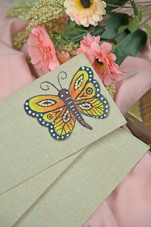 Diorama Designs Jute Hanpainted Fauna Envelope - Set Of 4